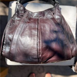 Kenneth Cole New York Dark Brown Leather Hobo Bag